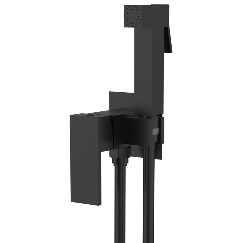 CUBEMIX robinet de mélangeur de bidet caché avec douche stop, carré, noir mat