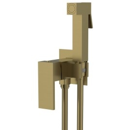 CUBEMIX robinet de mélangeur de bidet dissimulé avec spray stop, carré, or mat