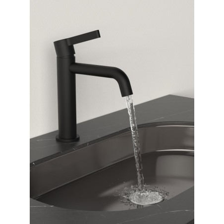 Robinet de lavabo ICONIC sans déchets, mat noir