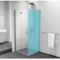 ZOOM Porte de douche bi-fold 800 mm, verre clair, gauche