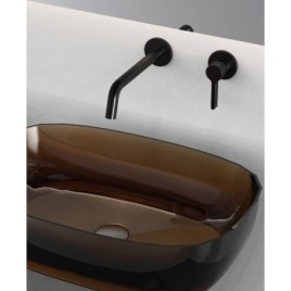 ICONIC dissimulé 2 trous robinet de mélangeur de lavabo, noir mat