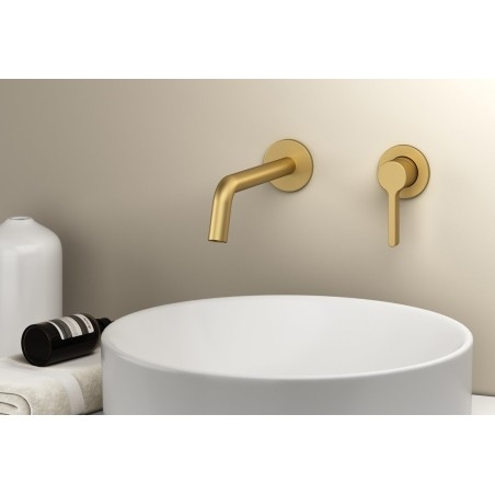 ICONIC dissimulé 2 trous robinet de mélangeur de lavabo, tapis d'or