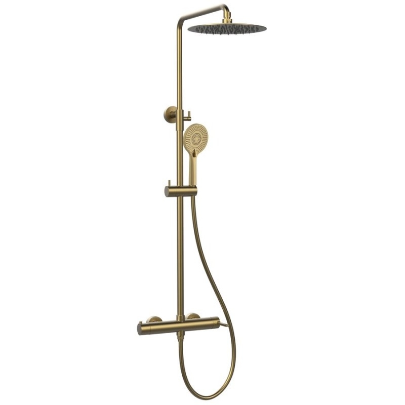 Colonne de douche ICONIC avec robinet de levier de mixeur, tapis d'or Colonne de douche ICONIC avec robinet de levier de mixeur, tapis d'or