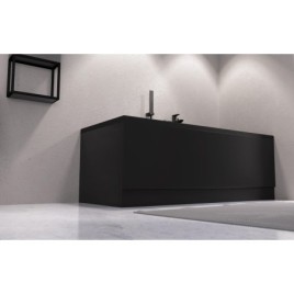COUVERT face avant 180x52cm, noir mat, droite