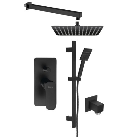 Douche cachée SPY avec mélangeur de levier, 2 prises, noir mat