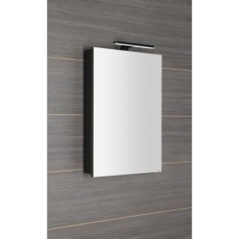 GRETA armoire miroir incl. Lumière LED, 50x70x14cm, noir mat