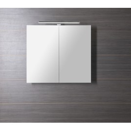 GRETA armoire miroir incl. Lumière LED, 81x70x14cm, blanc mat