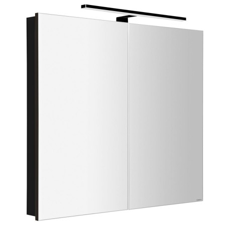 GRETA armoire miroir incl. Lumière LED, 81x70x14cm, noir mat