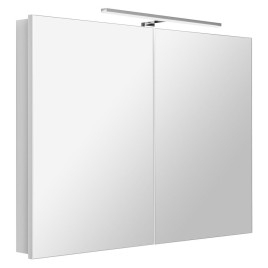 GRETA armoire miroir incl. Lumière LED, 101x70x14cm, blanc mat