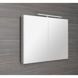 GRETA armoire miroir incl. Lumière LED, 101x70x14cm, blanc mat
