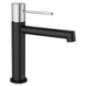 SOLARIS Robinet de mélangeur de lavabo sans Pop Up Waste, noir mat/chrome