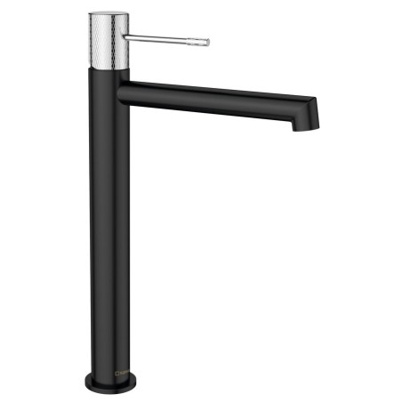 SOLARIS Robinet de mélangeur de lavabo sans pop up déchets, mat noir/chrome