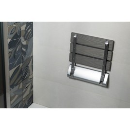 RAVO Siège douche pliant 32x32,5cm, WPC, gris