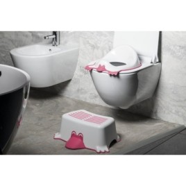 L'étape de salle de bain non-dérapante des enfants DUCK, rose