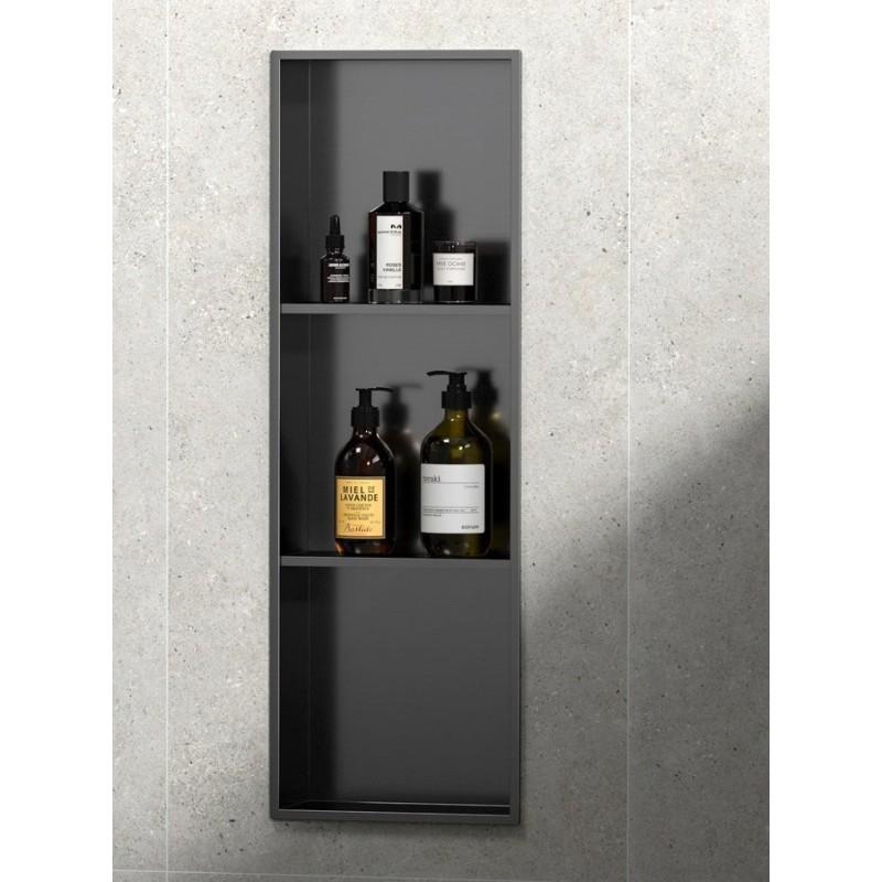 INSERTA niche de douche encastrée, 270x810 mm, acier inoxydable, anthracite INSERTA niche de douche encastrée, 270x810 mm, acier inoxydable, anthracite