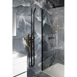 Radiateur de serviette électrique DUOPASSO avec minuteur, 122x1700mm, 45 W, noir mat
