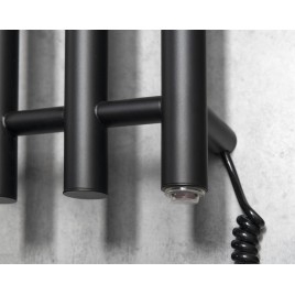 Radiateur de serviette électrique PAPINADO, 263x1200mm, 85 W, noir mat