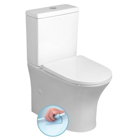 LEON RIMLESS Fermer Toilettes couple, blanc