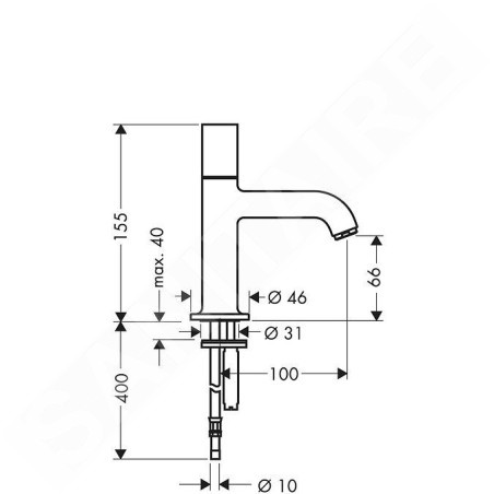 Axor Uno - Robinet sur pied, chrome 38130000
