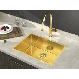 ZENITH évier en acier inoxydable 60x45cm, tapis en or
