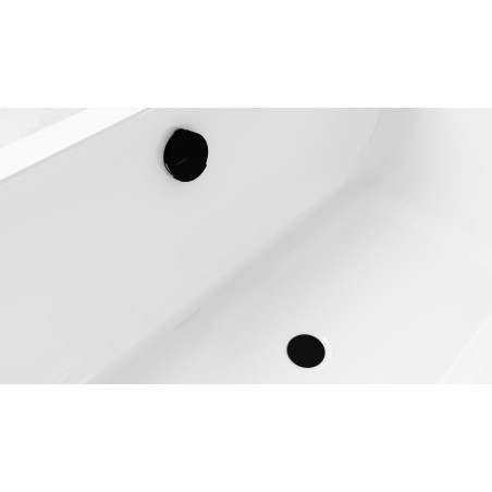 Pop Up Bath Filler Waste (L) 600mm, Plug 72mm, noir mat