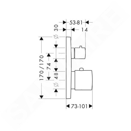 Axor Citterio M - Mitigeur thermostatique encastré avec vanne d’arrêt, chrome 34705000