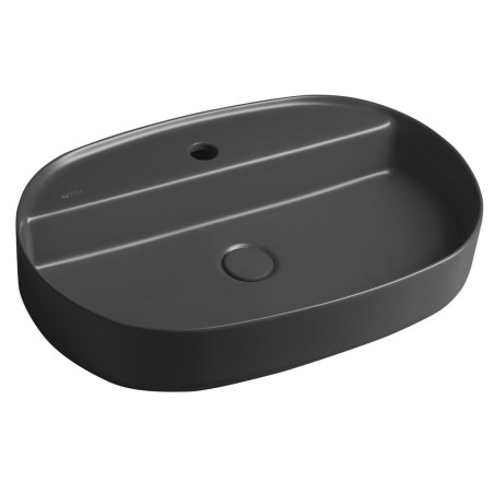 INFINITY OVAL Countertop Washbasin, 60x40cm, antracit