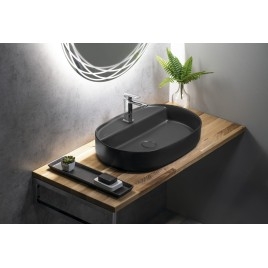 INFINITY OVAL Countertop Washbasin, 60x40cm, antracit