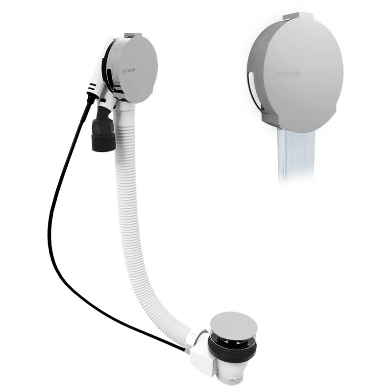 MARBLE Pop Up Bath Filler déchets (L) 800mm, Chrome