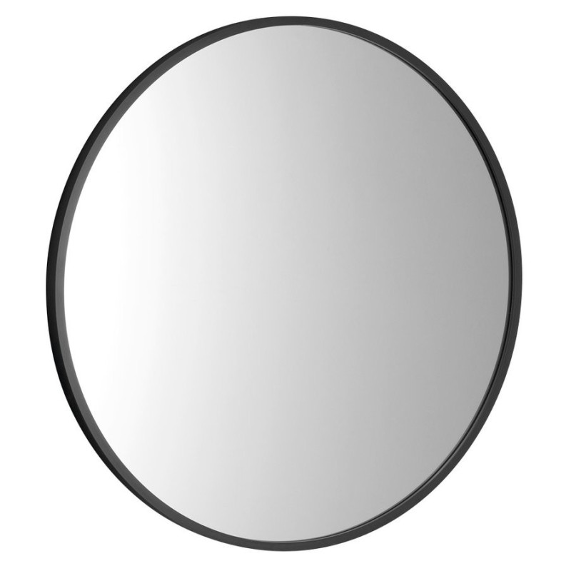NOTION SLIM Miroir encadré, rond, ø 50cm, noir mat
