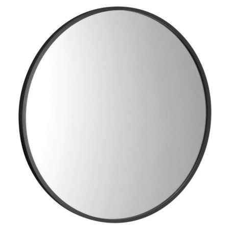 NOTION SLIM Miroir encadré, rond, ø 50cm, noir mat