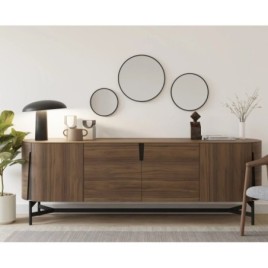 NOTION SLIM Miroir encadré, rond, ø 50cm, noir mat