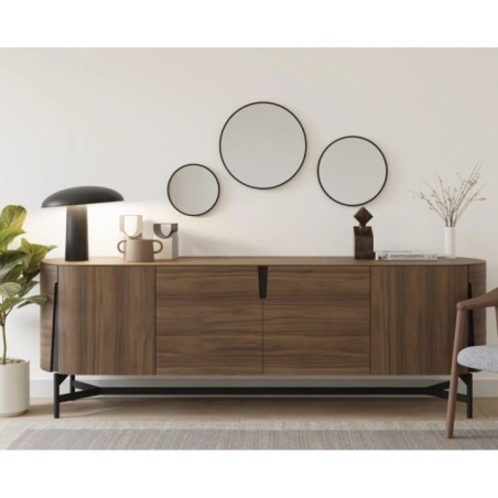 NOTION SLIM Miroir encadré, rond, ø 50cm, noir mat