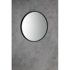 NOTION SLIM Miroir encadré, rond, ø 50cm, noir mat