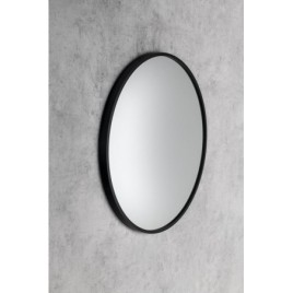 NOTION SLIM Miroir encadré, rond, ø 50cm, noir mat