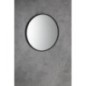 NOTION SLIM Miroir encadré, rond, ø 50cm, noir mat