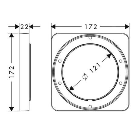 Axor Accessoires - Rosace d'extension 172 mm x 172 mm 98860000