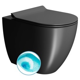 PURA WC pan, Swirlflush, 36x55cm, S-trap/P-trap, noir dual-matt