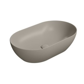 PURA comptoir lavabo en céramique 60x37cm, tortora mat