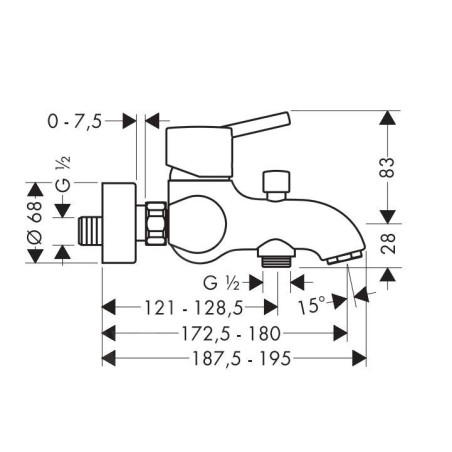 Hansgrohe Talis S - Mitigeur de baignoire, chrome 32420000