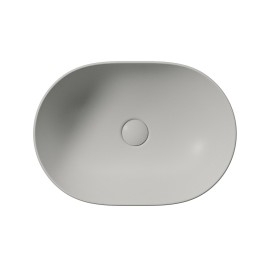 PURA comptoir lavabo en céramique 50x35cm, cenere mat