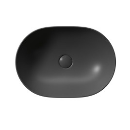 PURA comptoir lavabo en céramique 50x35cm, noir mat