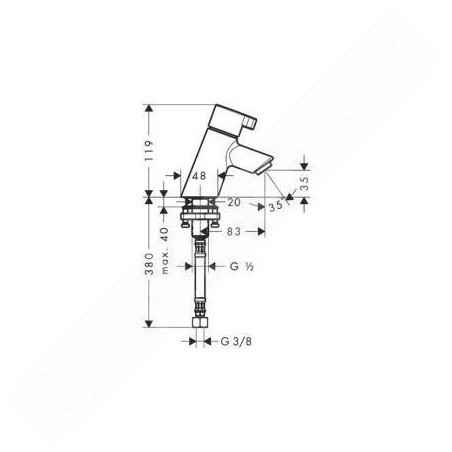 Hansgrohe Talis S - Soupape de lavabo, EcoSmart, chrome 13132000