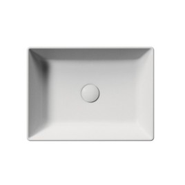KUBE Lavabo en céramique, 50x37cm, blanc mat