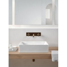 KUBE Lavabo en céramique, 50x37cm, blanc mat