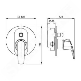Novaservis Metalia 56 - Robinetterie à encastrer pour 2 sorties, avec inverseur, chrome 56050R,0