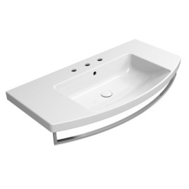 Cuve en céramique NORM 100x52cm, 3 trous de robinet, blanc ExtraGlaze