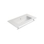 PURA lavabo en céramique mince 82x46cm, pas de trou de robinet, blanc mat