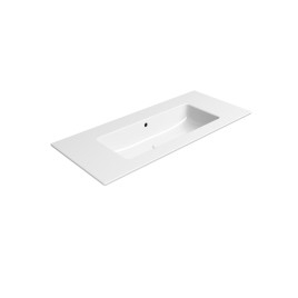 PURA lavabo en céramique mince 102x46cm, pas de trou de robinet, blanc ExtraGlaze