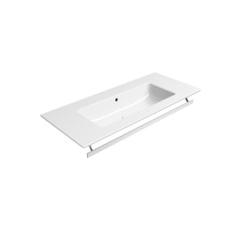 PURA lavabo en céramique mince 102x46cm, pas de trou de robinet, blanc ExtraGlaze